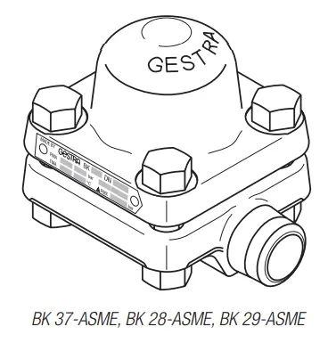 Gestra BK28-BK29-BK37 kondenstop teknik çizimi – ASME uyumlu dış gövde tasarımı