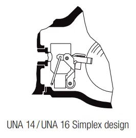 Gestra UNA14-UNA16 SIMPLEX şamandıralı kondenstop teknik çizimi – Temel model